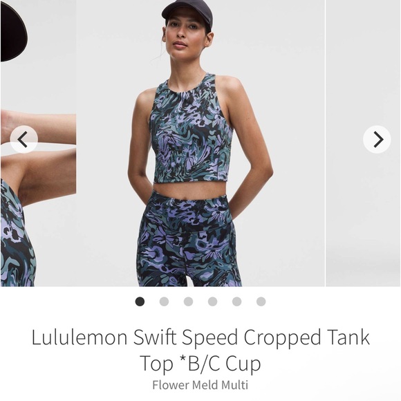 NWT lululemon swift speed cropped tank floral meld multi - Picture 1 of 10